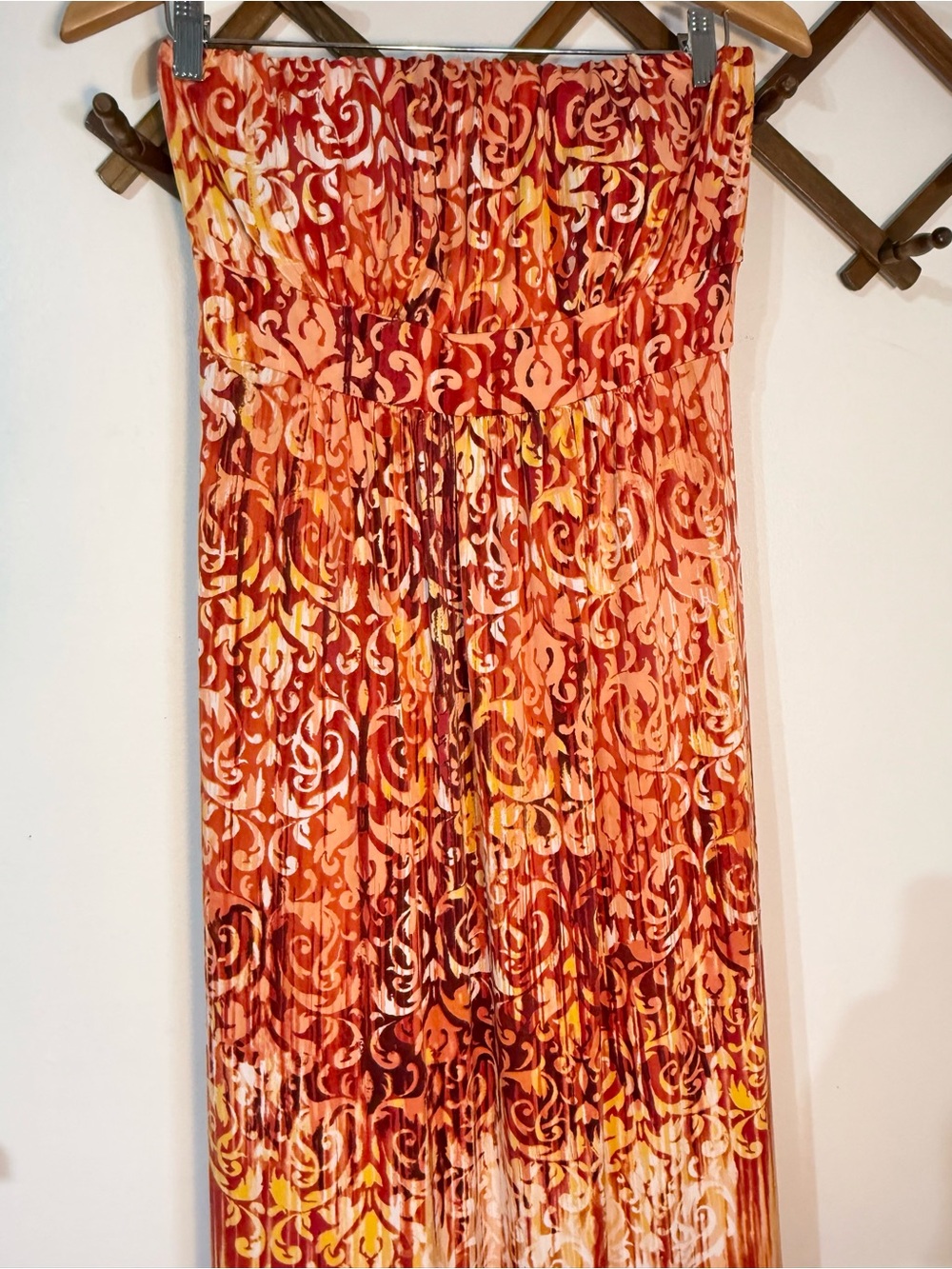 Soma maxi dress convertible strapless tapestry summer vacation orange red NWT - Picture 2 of 9